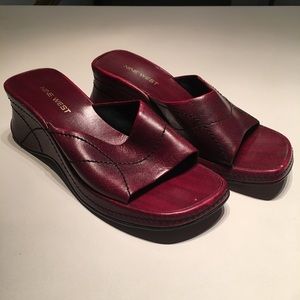RARE Oxblood Nine West Slides